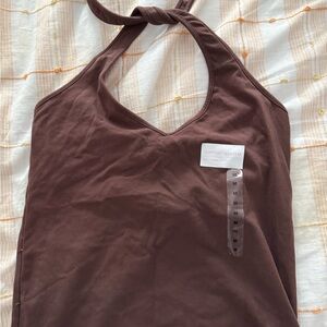 NWT GAP Chocolate Brown Halter Top - M